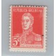 ARGENTINA 1924 GJ 614 ESTAMPILLA NUEVA MINT VARIEDAD PAPEL RAYADO U$ 30 + 50%